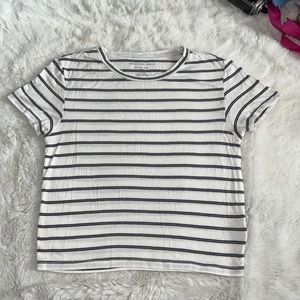 White & Grey Stripe - Soft & Sexy Crop